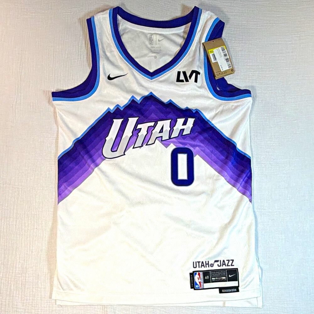 Nike Utah Jazz NBA Hendricks #0 Association Swingman Jersey White Men’s S 40